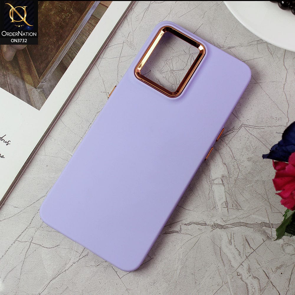 Oppo Reno 7 4G Cover - Purple -Electroplated Camera Border Soft Silicon Case