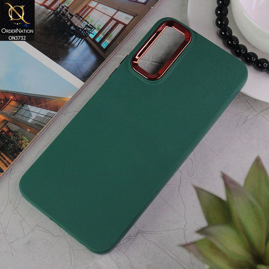 Vivo Y20T Cover - Green - Electroplated Camera Border Soft Silicon Case