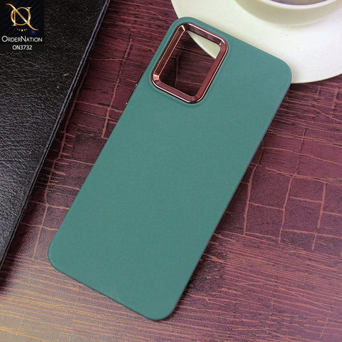 Vivo Y21e Cover - Green - Electroplated Camera Border Soft Silicon Case