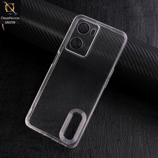 Oppo A57e Cover - Transparent - New Gradient Shaded Logo Hole Camera Lense Protection Soft Silicon Case