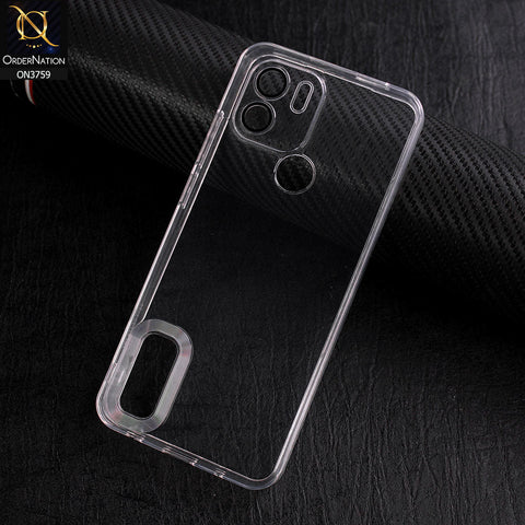 Xiaomi Redmi A1 Plus Cover - Transparent - New Gradient Shaded Logo Hole Camera Lense Protection Soft Silicon Case