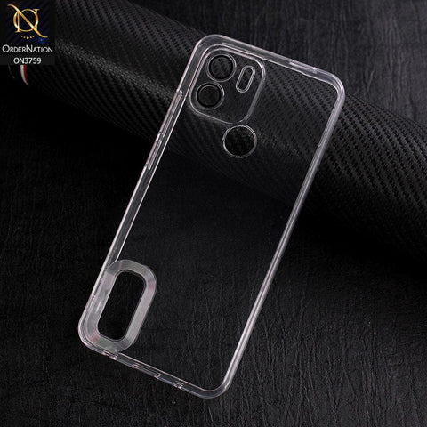 Xiaomi Poco C50 Cover - Transparent - New Gradient Shaded Logo Hole Camera Lense Protection Soft Silicon Case