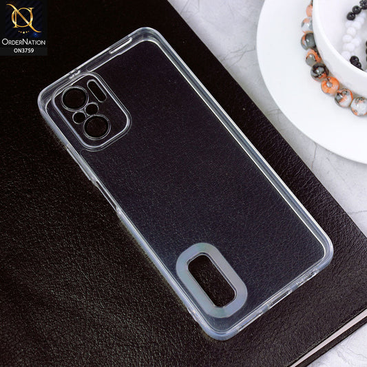 Xiaomi Redmi Note 10S Cover - Transparent - Logo Hole Camera Lense Protection Soft Silicon Transparent Case