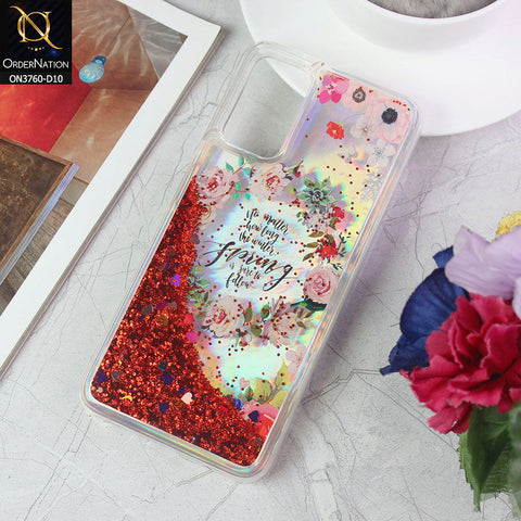 Xiaomi Redmi 9T Cover - Design 10 - Soft Silicone Bling Sparkle Moving Liquid Glitter Case