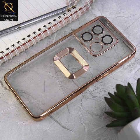 OnePlus 10 Pro Cover - Golden - Electroplating Borders Logo Hole Camera Lens Protection Soft Silicone Case