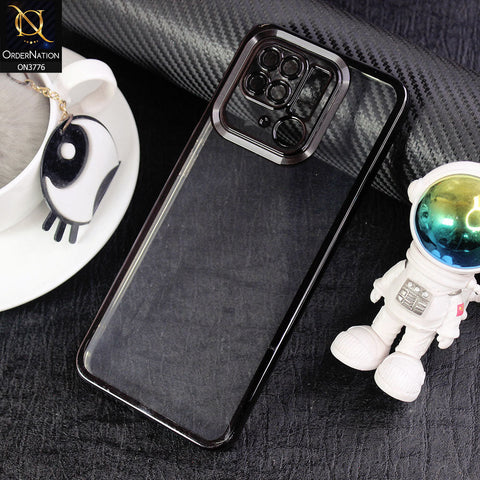 Xiaomi Redmi 10C Cover - Black -  Electroplating Borders Logo Hole Camera Lens Protection Soft Silicone Case