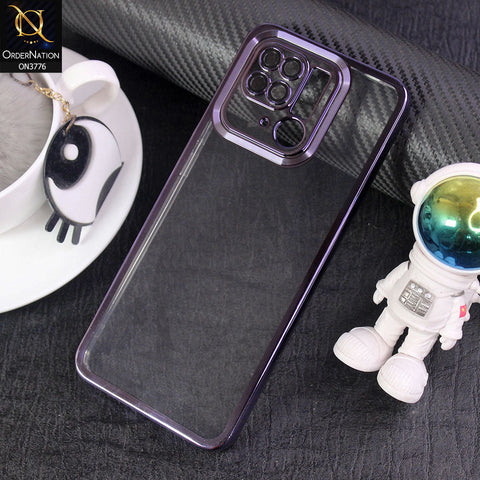 Xiaomi Redmi 10C Cover - Purple -  Electroplating Borders Logo Hole Camera Lens Protection Soft Silicone Case