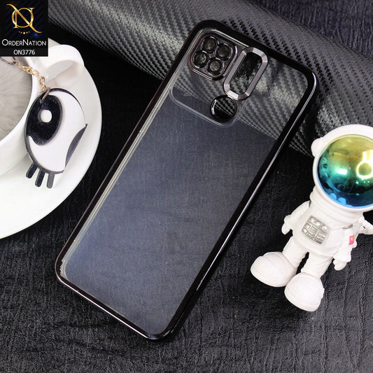 Xiaomi Redmi 9C Cover - Black -  Electroplating Borders Logo Hole Camera Lens Protection Soft Silicone Case