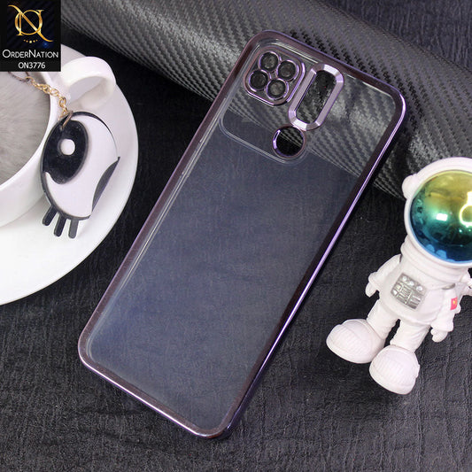 Xiaomi Redmi 10A Cover - Purple -  Electroplating Borders Logo Hole Camera Lens Protection Soft Silicone Case