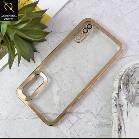 Vivo S1 Cover - Golden - Electroplating Borders Logo Hole Camera Lens Protection Soft Silicone Case