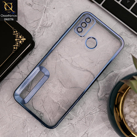 Tecno Spark Go 2020 - Sierra Blue - Electroplating Borders Logo Hole Camera Lens Protection Soft Silicone Case