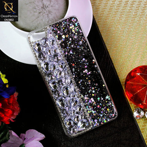 Vivo Y55 4G Cover - Black - New Shinny Glitter Case With Bling Sparkle Stones Soft Borders Protective Case ( Glitter Does Not Move )