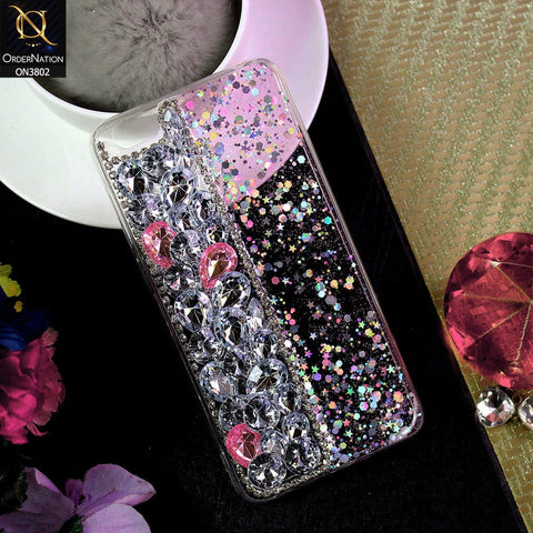 Vivo Y55 4G Cover - Light Pink - New Shinny Glitter Case With Bling Sparkle Stones Soft Borders Protective Case ( Glitter Does Not Move )