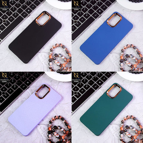 Vivo Y02s Cover - Blue - New Electroplating Camera Ring Colored Soft Silicon Borders Protective Back Case