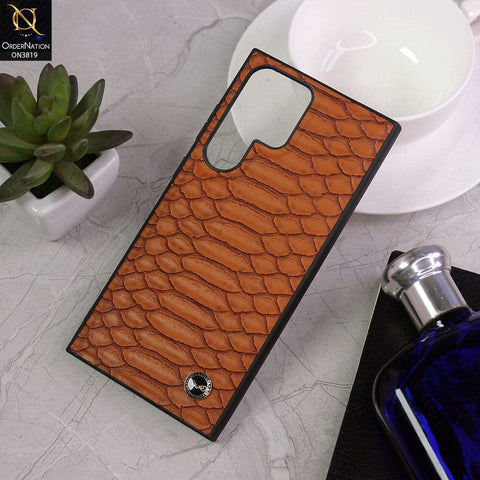 Samsung Galaxy S23 Ultra 5G Cover - Brown - Genuine KeePhone Leather Texture Soft Case