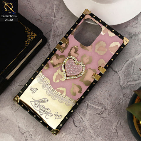 Redmi 12 Cover - Design1 - Heart Bling Diamond Glitter Soft TPU Trunk Case With Ring Holder