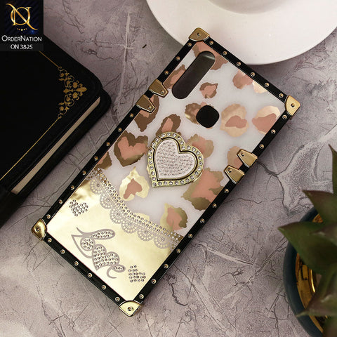 Vivo Y17 Cover - Design2 - Heart Bling Diamond Glitter Soft TPU Trunk Case With Ring Holder