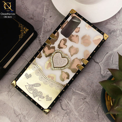 Vivo Y20 Cover - Design2 - Heart Bling Diamond Glitter Soft TPU Trunk Case With Ring Holder