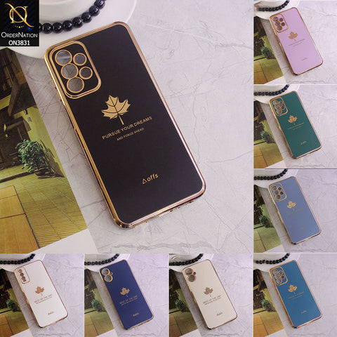 Infinix Hot 20i Cover - Design9 - New Electroplating Borders Maple Leaf Camera Protection Soft Silicone Case