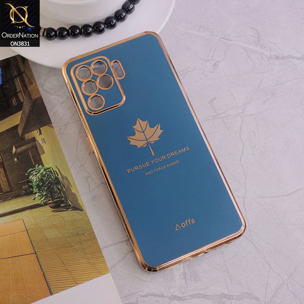 Oppo F19 Pro Cover - Design 5 - New Electroplating Borders Maple Leaf Camera Protection Soft Silicone Case