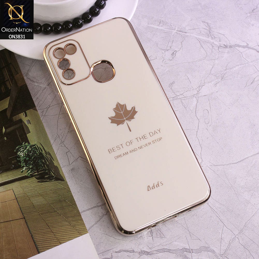 Infinix Hot 11 Play Cover - Design 7 - New Electroplating Borders Maple Leaf Camera Protection Soft Silicone Case