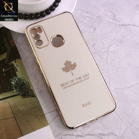 Infinix Hot 9 Play Cover - Design 7 - New Electroplating Borders Maple Leaf Camera Protection Soft Silicone Case