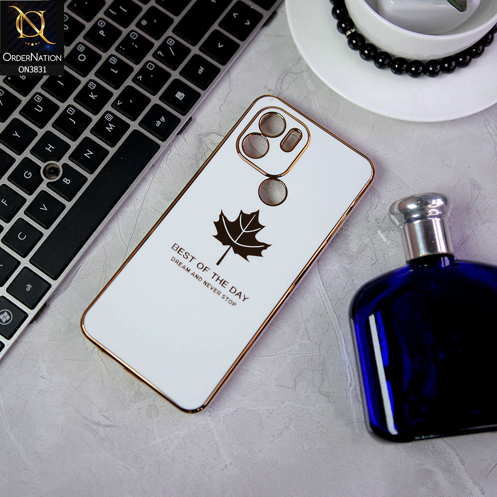 Xiaomi Poco C50 Cover - Design 6 -  New Electroplating Borders Maple Leaf Camera Protection Soft Silicone Case