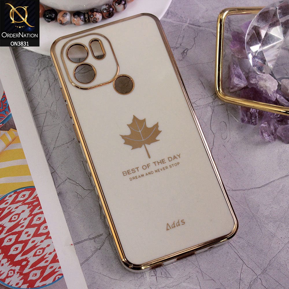 Xiaomi Poco C50 Cover - Design 7 - New Electroplating Borders Maple Leaf Camera Protection Soft Silicone Case