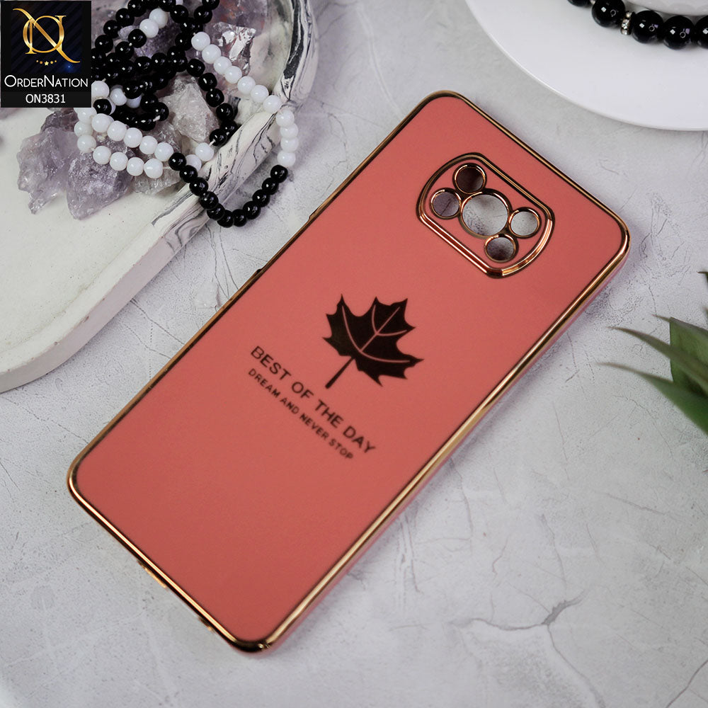 Xiaomi Poco X3  Cover - Design 11 -  New Electroplating Borders Maple Leaf Camera Protection Soft Silicone Case