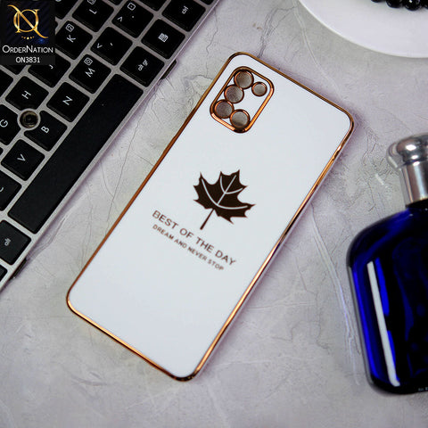 Samsung Galaxy A31 Cover - Design 6 -  New Electroplating Borders Maple Leaf Camera Protection Soft Silicone Case