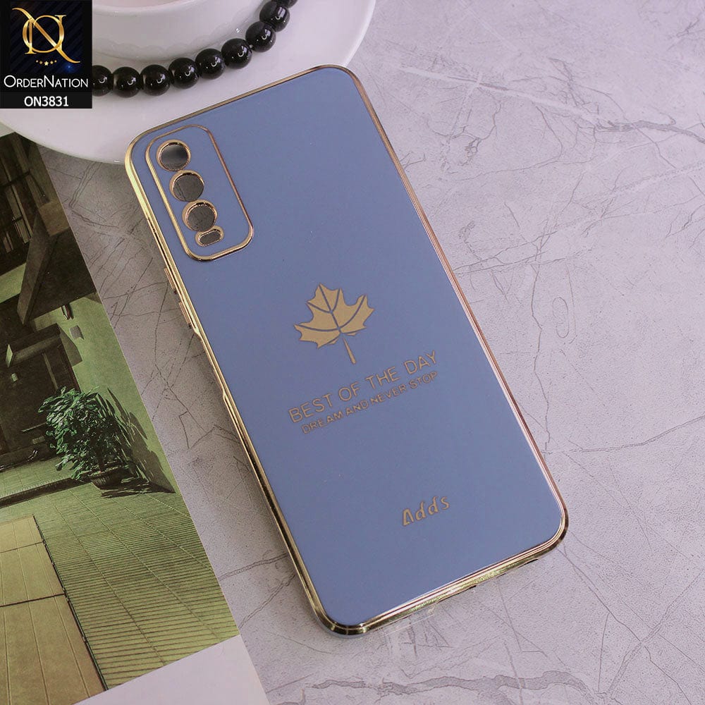 Vivo Y20s Cover - Design 4 - New Electroplating Borders Maple Leaf Camera Protection Soft Silicone Case