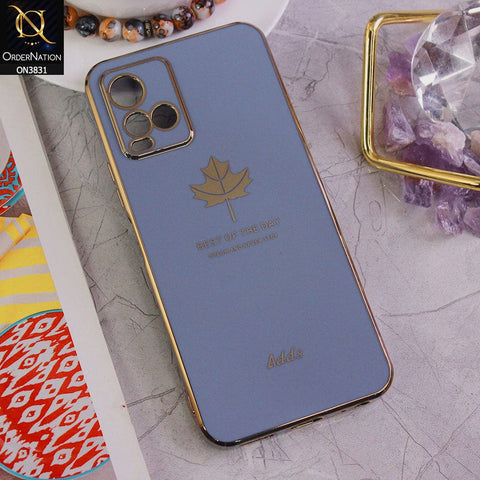 Vivo Y21 Cover - Design 4 - New Electroplating Borders Maple Leaf Camera Protection Soft Silicone Case