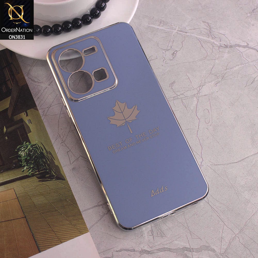 Vivo Y35 Cover - Design 4 - New Electroplating Borders Maple Leaf Camera Protection Soft Silicone Case