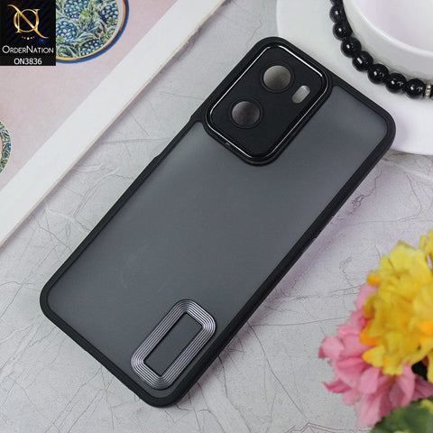 Oppo A57e Cover - Black - New Crystal CD Crome Case With Electroplating Camera Ring Soft Silicone Case