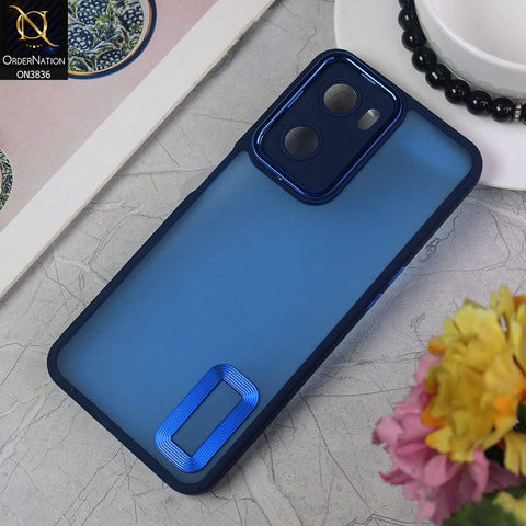 Oppo A77s Cover - Blue - New Crystal CD Crome Case With Electroplating Camera Ring Soft Silicone Case