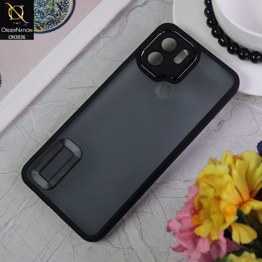 Xiaomi Poco C50 Cover - Black - New Crystal CD Crome Case With Electroplating Camera Ring Soft Silicone Case