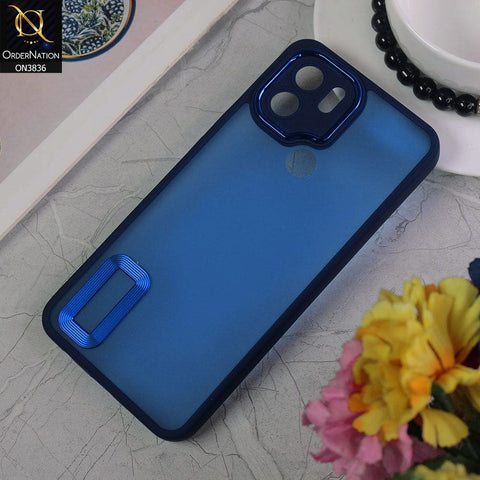 Xiaomi Poco C50 Cover - Blue - New Crystal CD Crome Case With Electroplating Camera Ring Soft Silicone Case