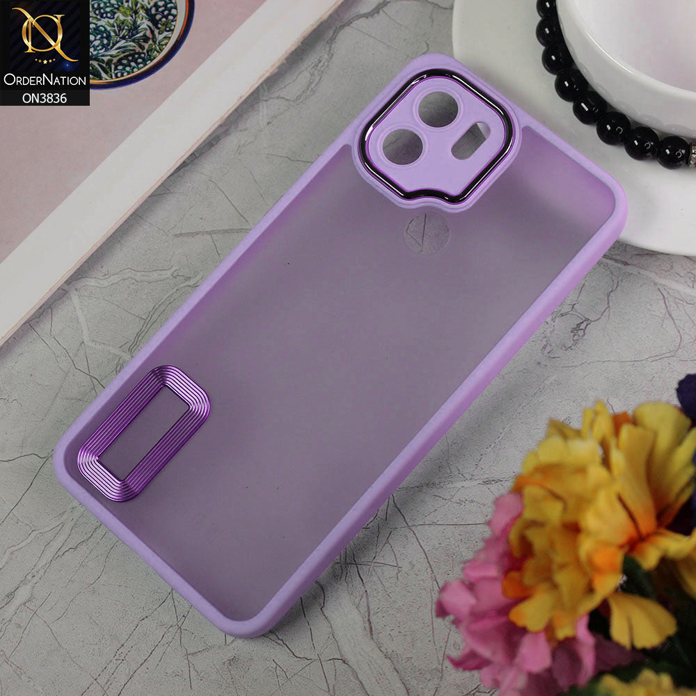 Xiaomi Redmi A1 Plus Cover - Light Purple - New Crystal CD Crome Case With Electroplating Camera Ring Soft Silicone Case