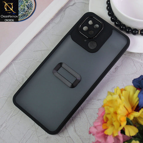 Xiaomi Redmi 10C Cover - Black - New Crystal CD Crome Case With Electroplating Camera Ring Soft Silicone Case