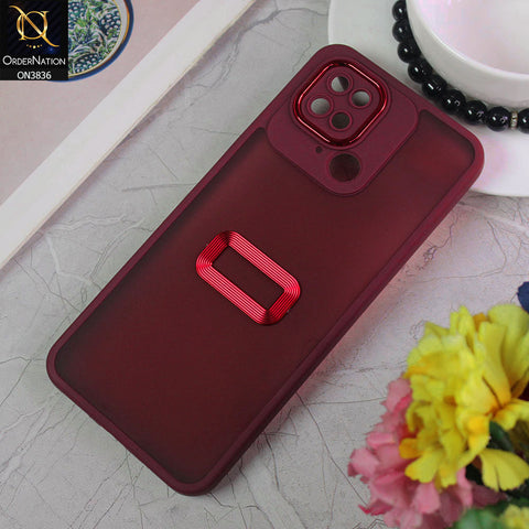 Xiaomi Redmi 10C Cover - Maroon - New Crystal CD Crome Case With Electroplating Camera Ring Soft Silicone Case