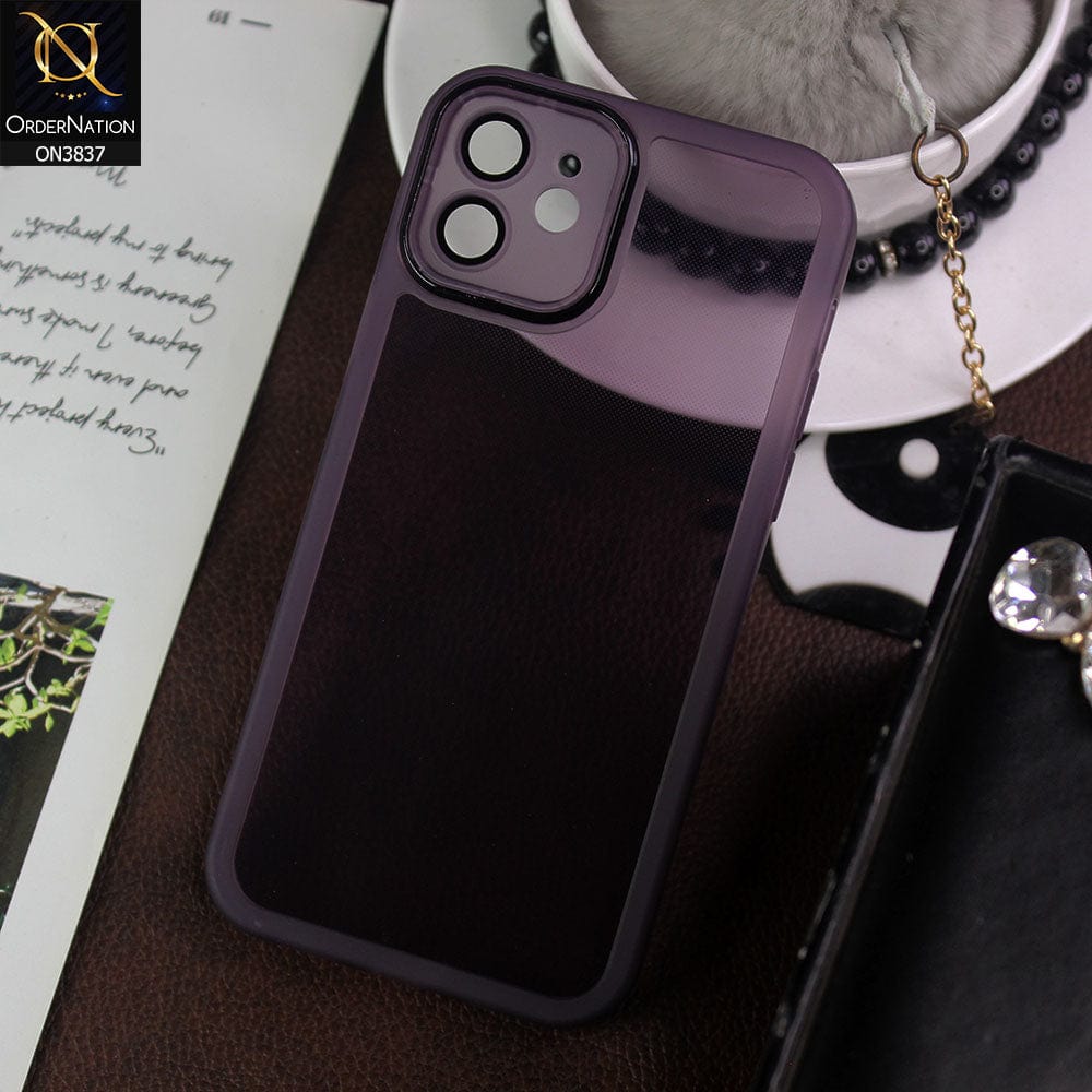 iPhone 12 Cover - Purple - New Colored Soft Silicone Borders with Camera Bumper Lense Protective Case