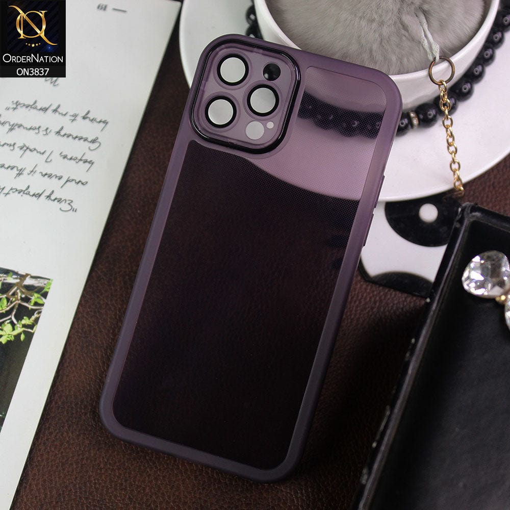 iPhone 12 Pro Cover - Purple - New Colored Soft Silicone Borders with Camera Bumper Lense Protective Case