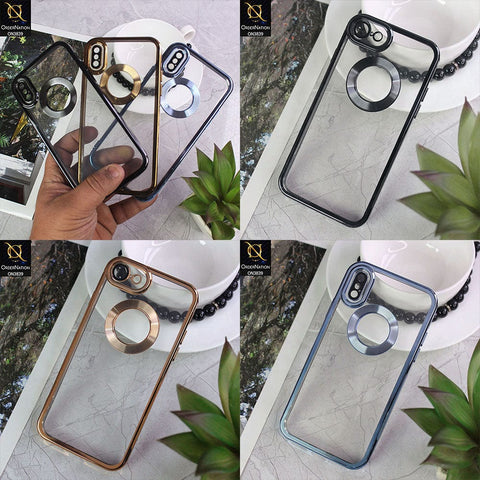 iPhone 12 Pro Cover - Golden - New Soft Color Borders Logo Hole With Camera Lense Protection Clear Back Case