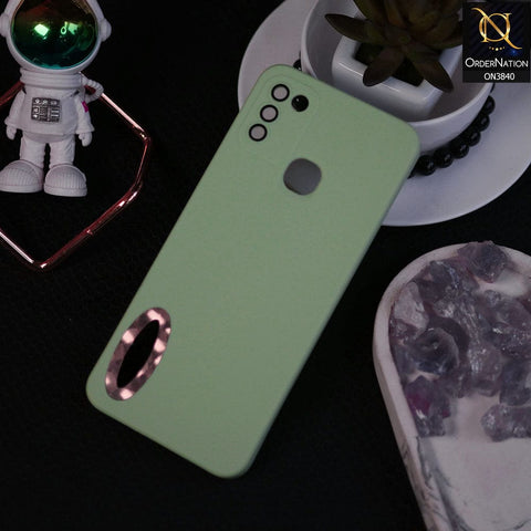 Infinix Hot 10 Play Cover - Light Green - Soft Silicone Camera Lense Protector Chrome Logo Hole Case