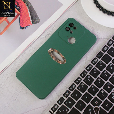 Xiaomi Redmi 10C Cover - Green - Soft Silicone Camera Lense Protector Chrome Logo Hole Case