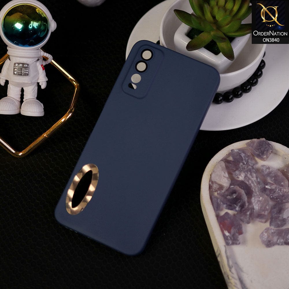 Vivo Y20 Cover - Blue - Soft Silicone Camera Lense Protector Chrome Logo Hole Case