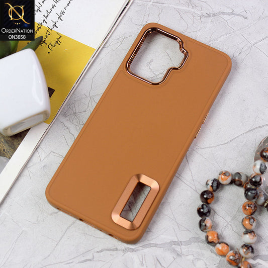 Xiaomi Poco X3 Pro  Cover - Brown - New Soft Silicone Electroplating Camera Ring Chrome Logo Hole Case