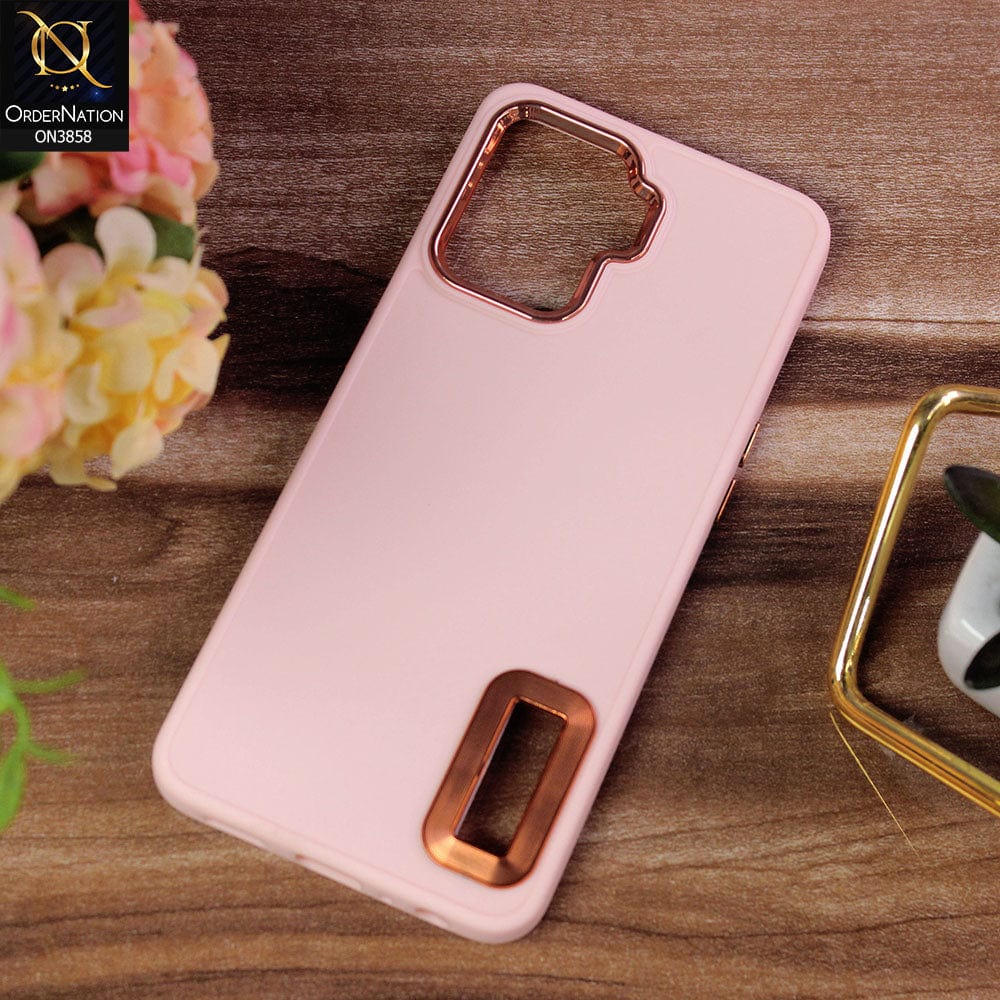 Xiaomi Poco X3  Cover - Pink - New Soft Silicone Electroplating Camera Ring Chrome Logo Hole Case