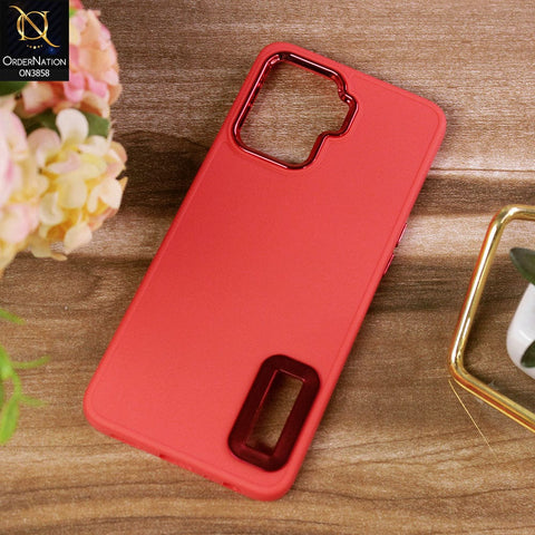 Xiaomi Poco X3  Cover - Red - New Soft Silicone Electroplating Camera Ring Chrome Logo Hole Case