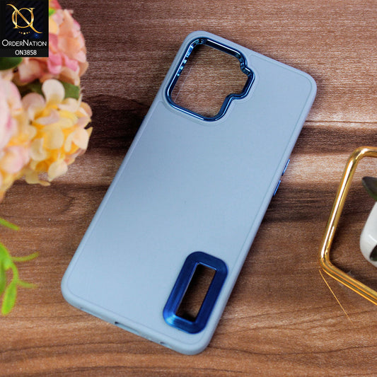 Xiaomi Poco X3 Pro  Cover - Stone Blue - New Soft Silicone Electroplating Camera Ring Chrome Logo Hole Case